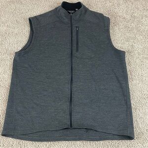 Ibex Vest Mens XL Gray Merino Wool Full Zip Mock Neck USA F95